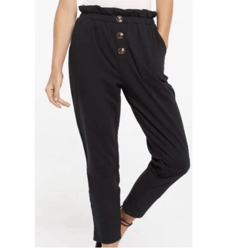 NWT Z Supply Revolve The Brixton Jogger Black Buttoned Ankle Sweatpants Small